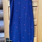 Quacker Factory Women's Embroidered Anchors Navy Blue Nautical Tank Dress Medium Photo 0