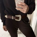 Vintage Al Beres Alligator Leather Belt Silver Plate Buckle Size 34 GUC Brown Photo 10