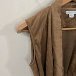 Katherine Barclay  tan faux leather belted cascading vest size S Photo 4