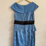 MARINA Blue Maxi Dress/Gown with‎ Black Bow Tiered Size 12 Photo 4