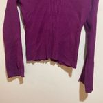 Anthropologie  Maeve Size XL Zip Zipper Front Cardigan Sweater Ribbed Purple Photo 11