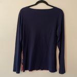 Lilly Pulitzer  Navy Blue Paisley Colorful Long Sleeve Shirt Women's size Medium Photo 5