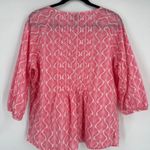 Talbots  Women's‎ Button Up Pleated Coastal Pink Blouse Top Size L Cotton Beach Photo 1