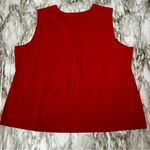 Calvin Klein  Red Sleeveless Tank Top with Golden Metal Lace-Up Detail Sultry Fun Photo 7