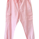 st. john's bay  Cargo Linen Joggers Pink Size L NEW Photo 0