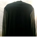 Cable & Gauge Knit Sweater Sheer Sleeves scalloped neck black Size 2X Photo 15