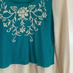 Flying Tomato  Embroidered Mesh Sheer Blouse Shirt‎ Womens Medium READ Photo 0