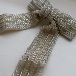 Beaded Bow Hair Clip Silver Photo 1
