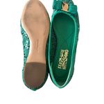 Salvatore Ferragamo  Varina Lace Bow Green Ballet Flats Size 6.5 Photo 8