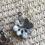 CHAPS Fabulous Silver Tone Dangle Pierced Earrings W Gray Cabochons Photo 2