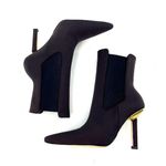 Good American High Kickstand Neoprene Boot Stiletto Pointed Chocolate Brown 9 Photo 2