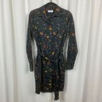 Untuckit Black Floral Ellery Waist Tie Shirt Dress Sz.2 Photo 8
