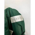 Azazie Size 4 Formal Dress Maxi A Line Empire Pleated Waist V Neck & Back Green Photo 9