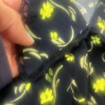 Sunday Best Floral Puff Sleeve Mini Dress Black Yellow Print Size 2XS Blue Photo 8