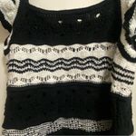Loft Ann Taylor Womens Crocheted Tank Top XL Black & White Ruffle Sleeve Crochet Photo 5