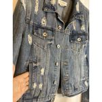 Ci Sono Boho Denim Jacket M Blue Jean Distressed Grunge Y2K Staple Photo 2