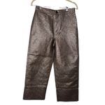 Madewell Slim Emmett Wide-Leg Crop Pants Metallic Bronze Size 25 NWT Holidays Photo 2