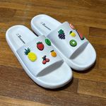 No Boundaries  White Fruit Slide Sandals, Sz 11 Photo 0