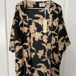 Maison Du Soir Kimono NWT Robe Gold Floral Size Small/Medium Yellow Photo 2