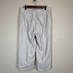 Ralph Lauren Cropped Wide Leg Dress Pants Size 10 Pale Blue Linen Herringbone Photo 2