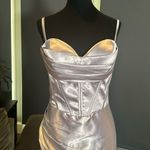 Women’s Full Length Prom Party Dress Criss Cross Straps Leg Slit Size 10 NWOT Purple Photo 1