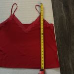 SheIn Red V-Neck Lace Trim Camisole Top L Coquette Girl Feminine Intimates Cozy Photo 5