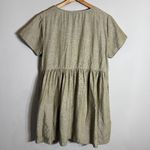 Madewell Linen-Blend Alexandra Button-Front Mini Dress Womens Large Olive Branch Photo 11