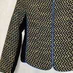 Esley Women's Small Black Yellow Blue Jacket Textured Full Zip Photo 2