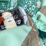 Vintage 70s Honeycomb Neon Green Brown Floral Belted Shirt Dress Medium Fit EUC Photo 9