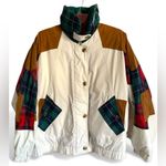 London Fog Vintage 90s Streetwear Suede Plaid Patchwork Lined Bomber Jacket Women’s Small Photo 1