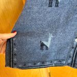 100% Baby Alpaca Cardigan Sweater Llama Pattern Blue Women's Size M Size M Photo 2