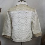 draper's & damon's  Beige Textured Eyelet Cuffed Button Up Jacket With Pockets Photo 1