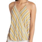 Market & Spruce Coastal Lady V Neck Top Sleeveless Blouse Yellow Stripe Sz XXL Photo 1