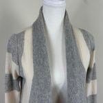 Garnet Hill  Cashmere Stripped Scarf‎ Open Knit Cardigan Size XS Photo 1