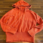 Madewell Clairview Hoodie Sweater Crop Sporty Short Textured Vintage Orange XXS Photo 9