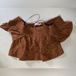 Greylin Women's Alecia Off-Shoulder Brown Blouse Size M Photo 5