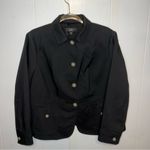 Talbots  Black Button Up Blazer Size 14W Petite Photo 1
