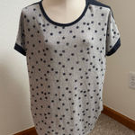 Lucky Brand  Stars Print Gray‎ Blue Cap Sleeve Pajama Top T-Shirt Women’s XL Photo 0