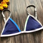 Tavik swim TAVIK JETT ColorBlocked Cobalt Bikini Top LARGE Photo 3