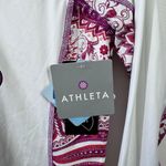 Athleta  Top Women's S Pink Red White Long Sleeve Hoodie Pullover Spring Active Photo 3