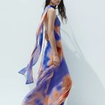 ZARA  Vibrant Multicolor Maxi Dress halter scarf flowy bodycon evening party  Photo 5