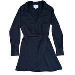 Francesca's Audrey Parks Black Faux Wrap Mini Dress S Photo 4