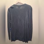 Vera Wang NEW Gray Cardigan with Black Ruffle Detail SZ-XL  60% COTTON Photo 2