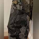 Dress Barn Black & Metallic Gold Floral Print Sz 16W Gold Button & Shoulder Pads Photo 5