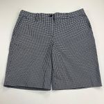 Talbots Perfect Short 10.5” Navy White Gingham Check Chino Shorts Size 14 Photo 0
