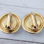 Vintage Clip On Earrings Classy & Stylish Cream with Gold Tone Halo Photo 3