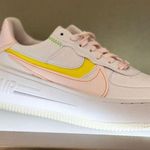 Nike Air Force 1 Platform Leather Sneakers 8 White Pearl Pink Opti Yellow Photo 4