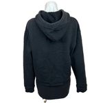 Champion Womens Black Cropped Distressed Long Sleeve Hooded Sweatshirt Sweater L Photo 2