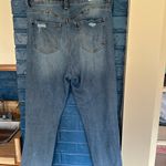 Kendall + Kylie Blue Straight Leg Jeans with Distressed Details Photo 3