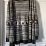 Bass reindeer long line cardigan! Christmas sweater. Size large Green Photo 7